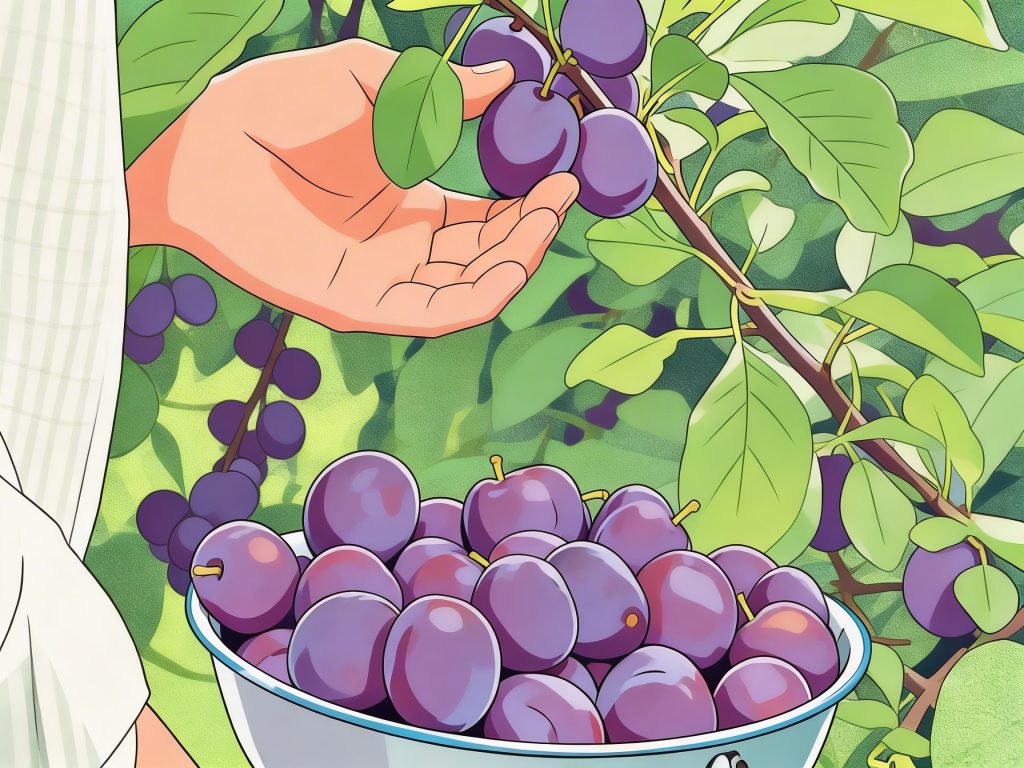 branje sljiva u sljiviku